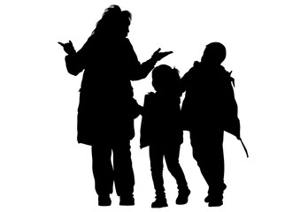 Families with little child on white background