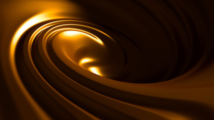 Spiral splash caramel. 3d illustration, 3d rendering.