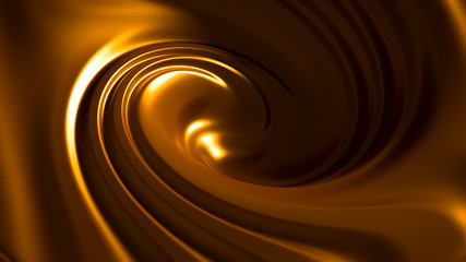 Spiral splash caramel. 3d illustration, 3d rendering.