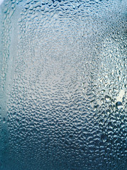 Condensate inside the bottle. Macro with shallow depth of field.