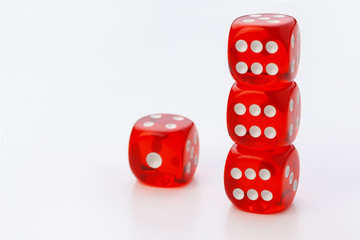 red dice isolated on white background