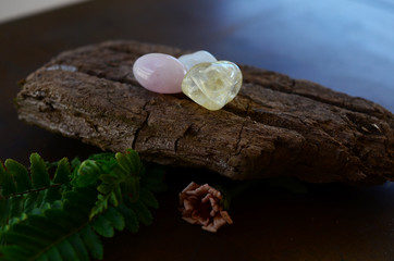 Positivity Crystals, Mindfulness. Tumbled Crystal Bundle: Rose Quartz, Citrine, and Milky Quartz. Spring Cleaning, reiki energy healing crystal collection. Pastel stones. 