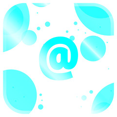 Blue icon font badge art gradient shadow numbers ampersand round design letters icons reflect