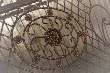 The fragment of forged metal products. close-up.