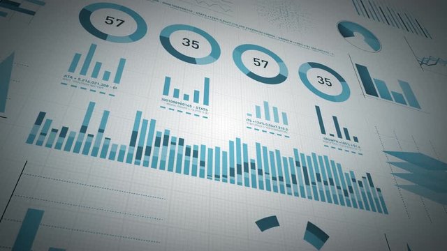 Business Statistics, Market Data And Infographics Layout Pack/ 4k animation of a set of design business and market data analysis and reports, with infographics, bar stats, charts and diagrams
