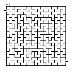 Labyrinth, maze conundrum for kids. Entry and exit. Children puzzle game for development of thinking and mental abilities. Vector illustration.