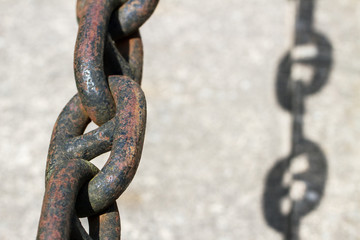 Metal rusty chain.