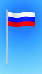 Russian flag on blue background