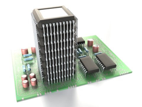 Multiprocessor system &bull; CPU tower &bull; Motherboard