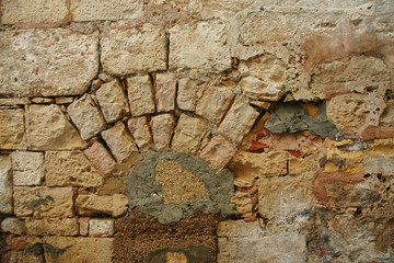 Old stone wall in the old city of Jerusalem