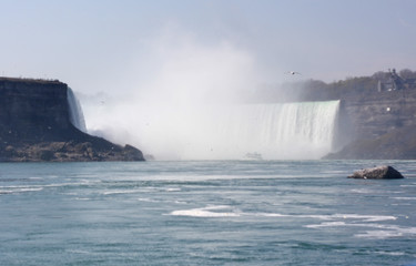 water crashing on rocks Niagara Falls