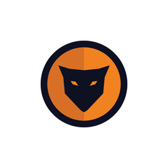 simple elegant fox head button