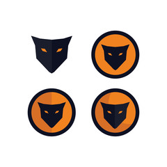 bundle foxes head logo concept