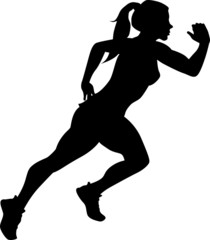 Running girl vector silhouette