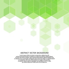 green abstract hexagons. vector background. polygonal style. presentation template. eps 10