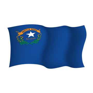 Nevada waving vector flag. Vector illustration. United States of America.
