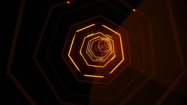 Techno Heptagon VJ Tunnel