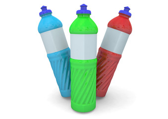 plastic bottles isolated on white background 3d detergente