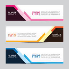 Vector abstract geometric design banner web template. Modern design. Vector illustration
