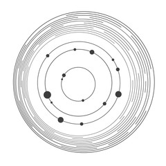 Abstract creative concept layout template. Abstract solar system. Circles and nodes. Lines in circle form. © Andrey