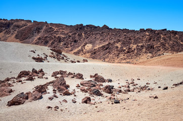 Mars like landscape of Mount Teide, Tenerife, Spain.