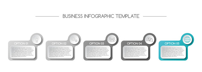 Design of gray company infographic with icons. Vector