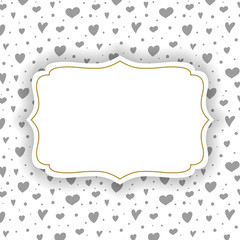 Concept of a greeting card with hearts and copyspace. Vector