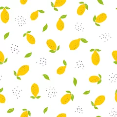 Papier peint Environnement naturel Modèle sans couture enfantin avec des citrons lumineux