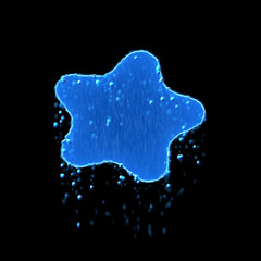 Wet symbol splotch is blue. Water dripping