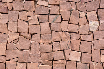 Squared shape stones wall background