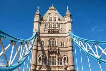 Fototapeta na wymiar Tower Bridge in London on a beautiful sunny day .