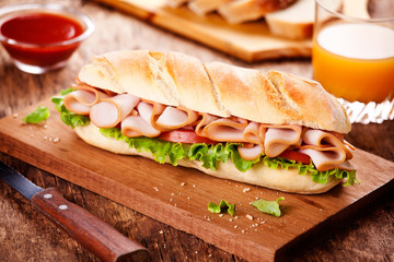 Tasty Homemade Smoked Turkey Sandwich