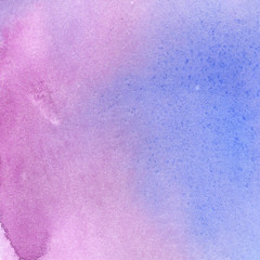 illustration of a watercolor background gradient from pink purple to blue with drops of dark blue