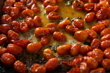 Organic Cherry Tomatoes Oven Roasted with Fresh Herbs and Pepper
