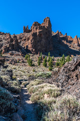 Rocks on the edge of the volcanic Caldera
