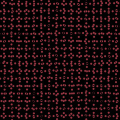 Abstract red and black code style grid. Vector seamless pattern with red dots and broken up dots as modern abstract background. Great as a texture, digital and technological data concept, packaging