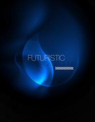 Shiny neon geometric waves template