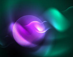 Fototapeta premium Neon lights vector abstract background