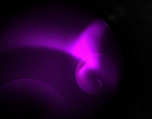 Shiny neon geometric waves template