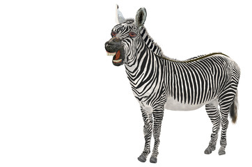 Illustration of Cartoon zebra isolated on white background