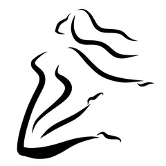 young woman's jump, emotions, beauty and sport