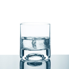 Glass of water with ice