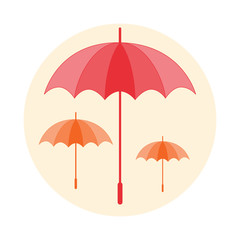 Obraz premium Three umbrellas inside circle