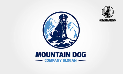 Mountain Dog Circle Logo Template professional, stylish and modern. This logo used for any pets related businesses or pets training center. 
