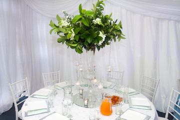 Elegant table at a wedding reception