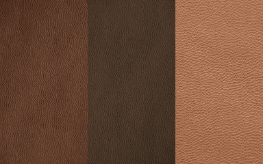Fototapeta premium The texture of genuine leather. Impeccable and stylish background. Beautiful stylish background. Natural skin texture close up. Brown background. The structure of the leather material brown shades.