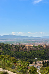 Fototapeta na wymiar Views of the landscape surrounding the Alhambra of Granada.