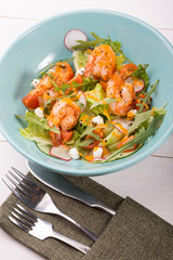 Grilled shrip salad with arugula