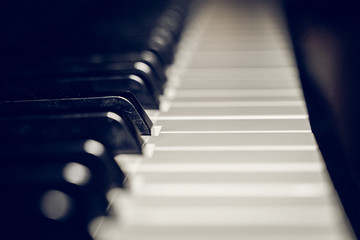 Piano keyboard background. Piano keys side view