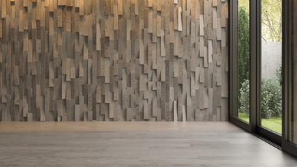 Interior empty room 3D rendering